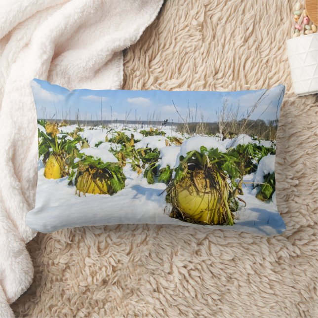 Coussin Rectangle Squash d'hiver en neige - Personnalisé (Couverture)