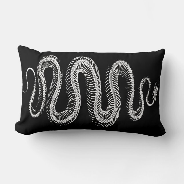 Coussin Rectangle Squelette de serpent glissant (Recto)