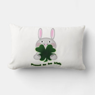 Coussin Rectangle St. Patricks Bunny Fier d'être Shamrock irlandais