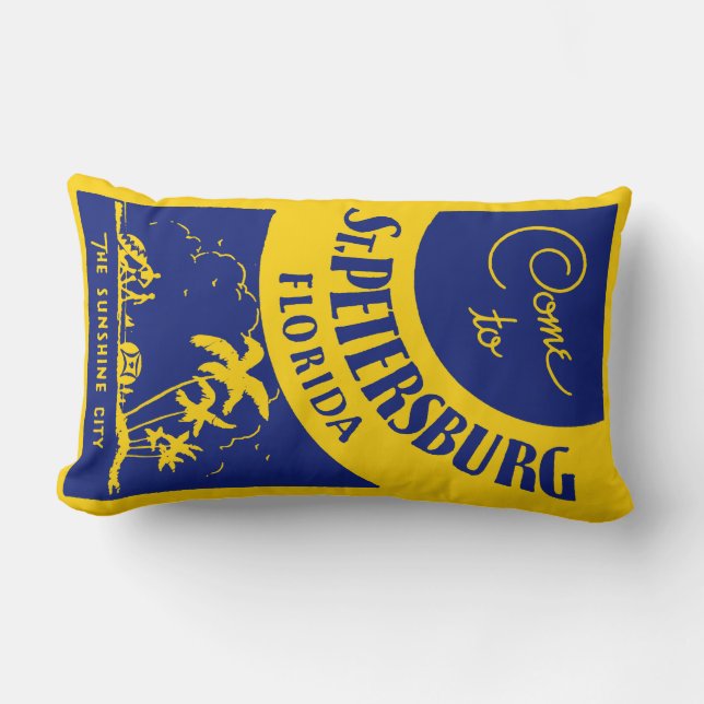 Coussin Rectangle St Petersburg vintage la Floride (Recto)