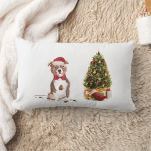Coussin Rectangle Staffordshire Bull Terrier Funny Chien de Noël