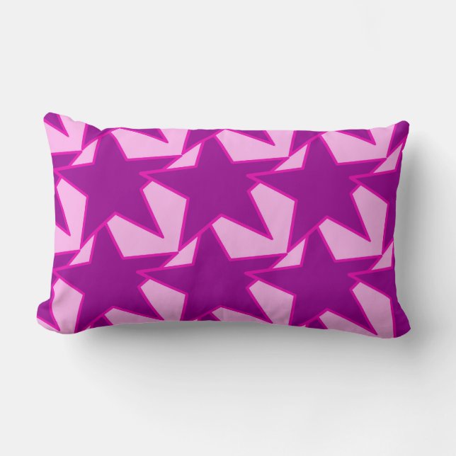 Coussin Rectangle Star moderne géométrique - améthyste violet et ros (Recto)