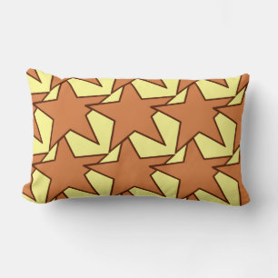 Coussin Rectangle Star moderne géométrique - caramel et jaune
