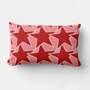 Coussin Rectangle Star moderne géométrique - corail rouge et rose