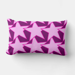 Coussin Rectangle Star moderne géométrique - rose et améthyste viole