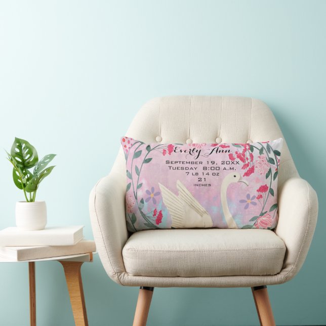 Coussin Rectangle Statistiques de naissance ou dossier de naissance  (Chaise)