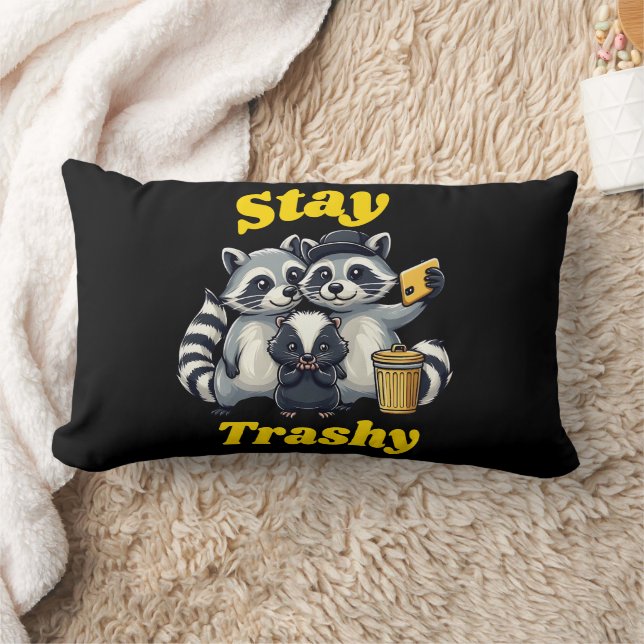 Coussin Rectangle Stay Trashy Funny Raccoon, Opossum, Skunk funny (Couverture)