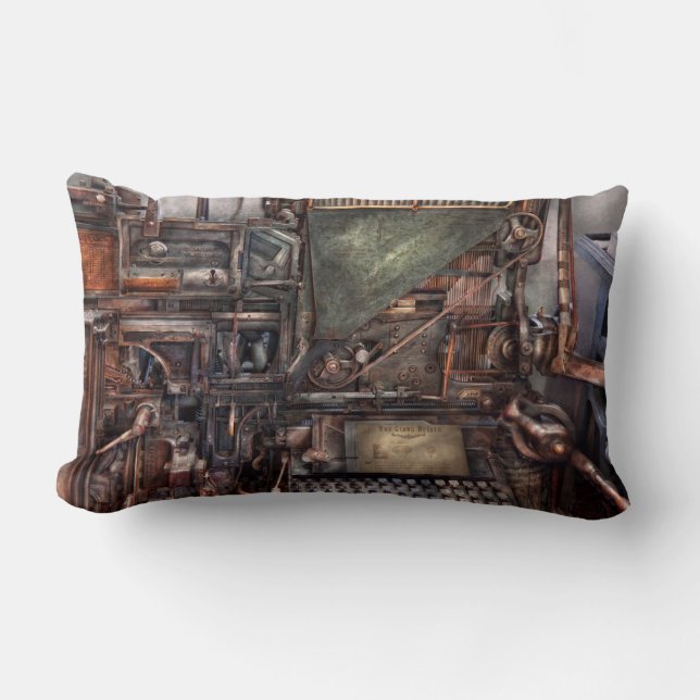 Coussin Rectangle Steampunk - Machine - Tous les cloches et sifflets (Recto)