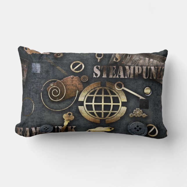 Coussin Rectangle Steampunk, scrapbooking (Recto)