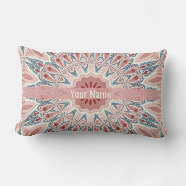 Coussin Rectangle Striking moderne Kaleidoscope Mandala Nom fractal (Recto)