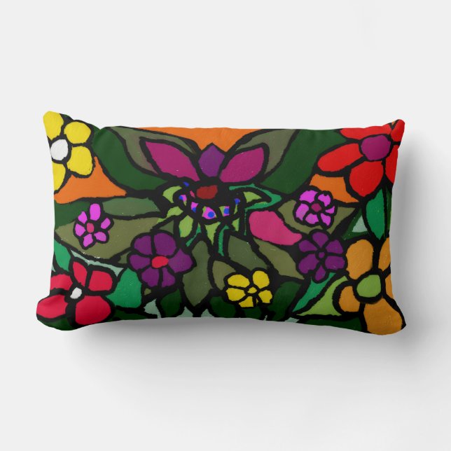 Coussin Rectangle style de peinture nature (Recto)