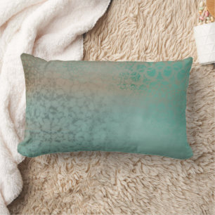 Coussin Rectangle Style Ferme Rustique Antique Turquoise Faux Lace