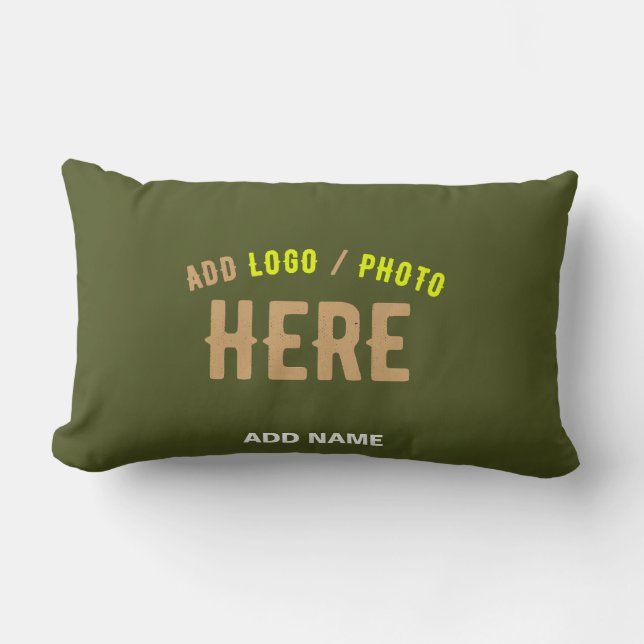 COUSSIN RECTANGLE STYLISH MODERNE ARMÉE VERT VÉRIFIÉ MARQUE (Recto)