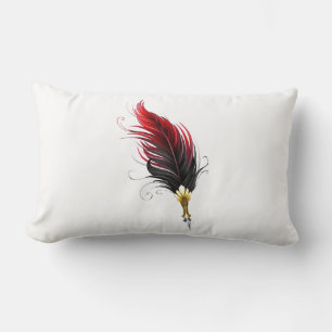 Coussin Rectangle Stylo rouge en plumes avec nib or