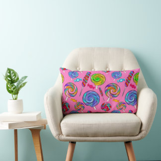 Coussin Rectangle Sucette amusante rose arc-en-ciel