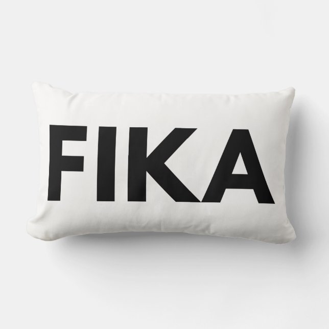 Coussin Rectangle Suédois FIKA Bold Noir et blanc (Recto)