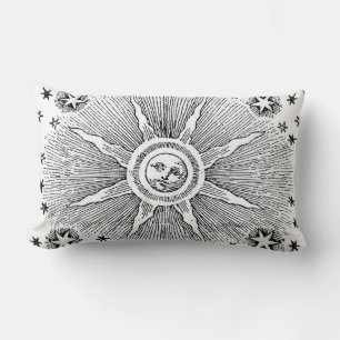 Coussin Rectangle Sun Stars Antique Nuit Ciel Médiéval Zodiac