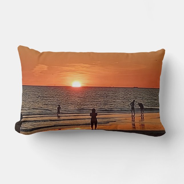 Coussin Rectangle Sunset Beach Wall Art Coastal Ocean Decor (Recto)