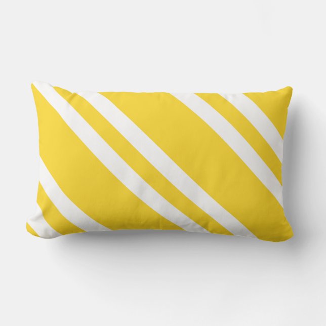 Coussin Rectangle Sunshine Jaune et Blanc rayé (Recto)