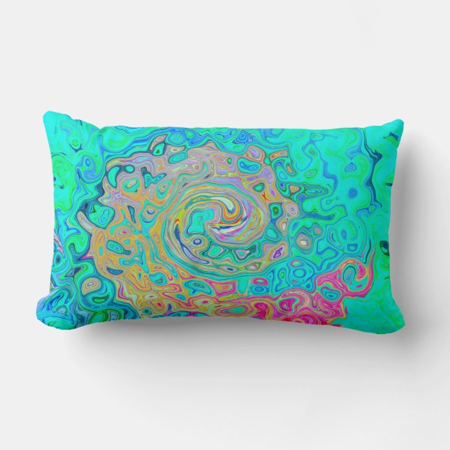 Coussin Rectangle Super Abstrait Rainbow Liquid Swirl (Recto)