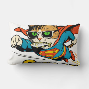Coussin Rectangle Super Chat Volant avec Poisson 