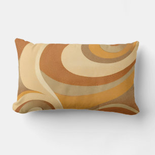 Coussin Rectangle Super Orange Gold Brown Mid Century Moderne