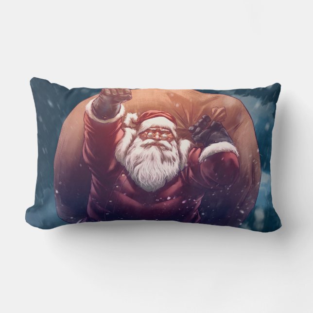 Coussin Rectangle Super Père Noël (Recto)