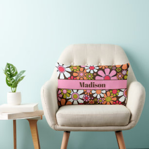Coussin Rectangle Super Retro Floral 60s les années 70 Fleurs Person