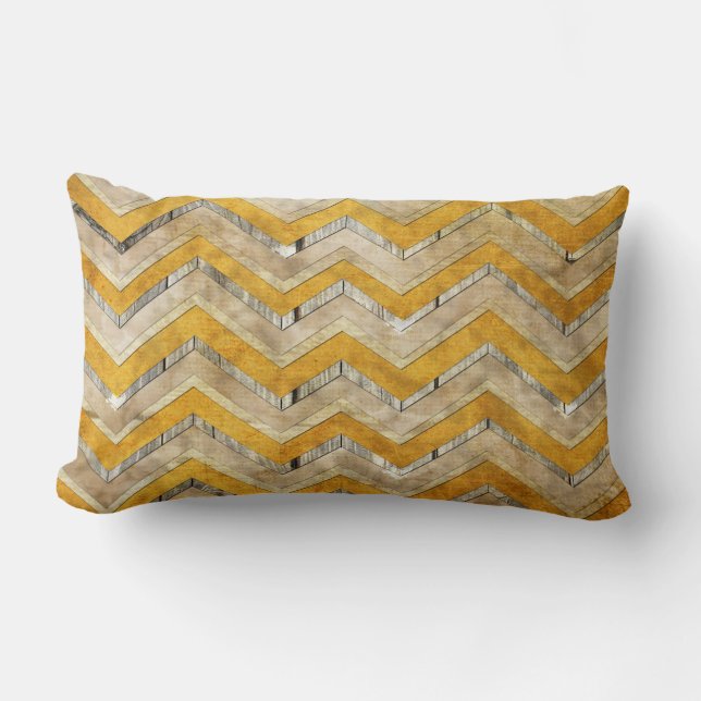 Coussin Rectangle Superbe cool chevron zigzag motif marbre de bois (Recto)