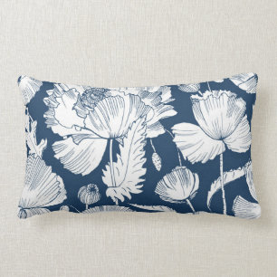 Coussin Rectangle Superbe déco bleu et blanc de la Marine