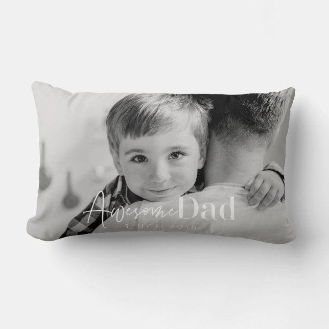 Coussin Rectangle Superbe Papa depuis 20XX Moderne Simple Photo Élég (Recto)