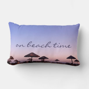 Coussin Rectangle Sur La Plage California Purple Sunset Photo