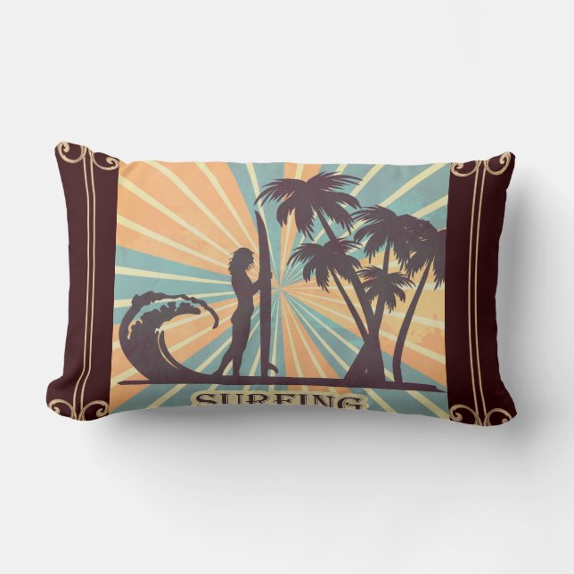 Coussin Rectangle Surfer Girl (Recto)