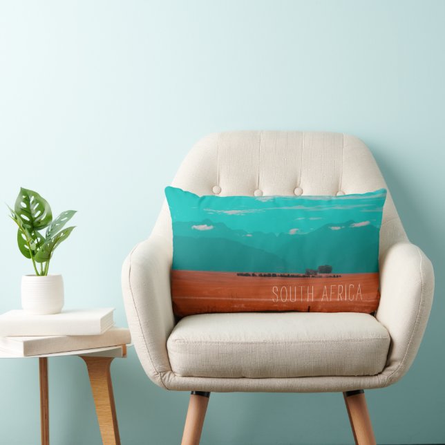 Coussin Rectangle Swartland Fields Mountains Voir Afrique du Sud ZA (Chaise)