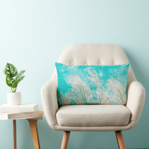 Coussin Rectangle Sway - Herbes ornementales contre un ciel bleu