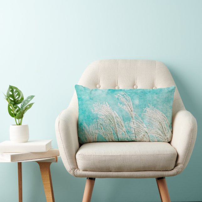 Coussin Rectangle Sway - Herbes ornementales contre un ciel bleu (Chaise)