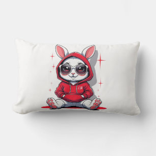 Coussin Rectangle Sweat - shirt à capuche Bun : Kawaii rencontre le