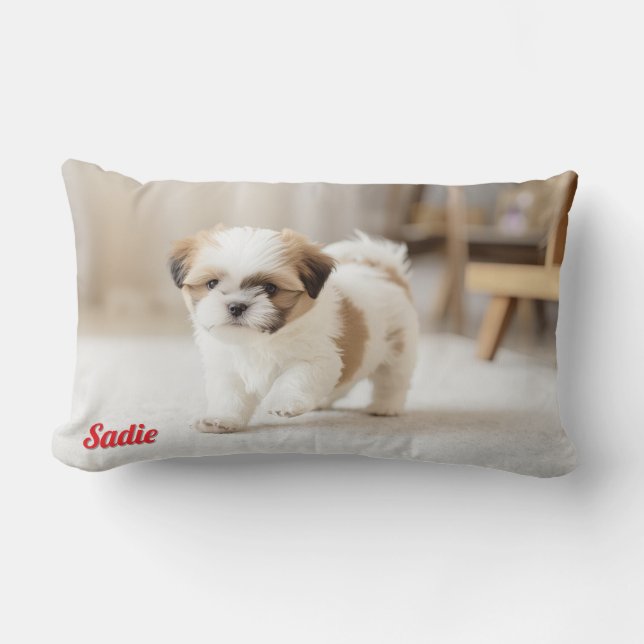 Coussin Rectangle Sweet Shih Tzu Personnalisé (Recto)