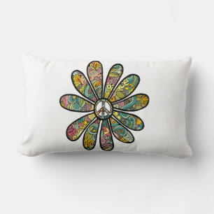 Coussin Rectangle SYMBOLE DE PAIX DE FLEXION Hippie Trippie