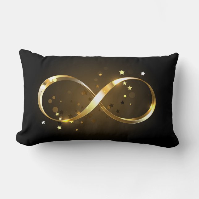 Coussin Rectangle Symbole d'infini doré (Recto)