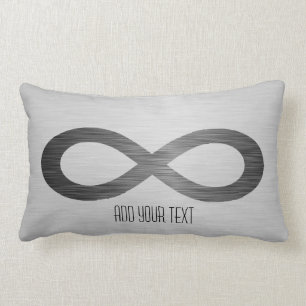 Coussin Rectangle Symbole d'infini sur la texture métallique de Faux