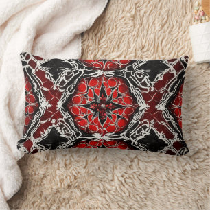 Coussin Rectangle Symbole élégant italien noir rouge attractée