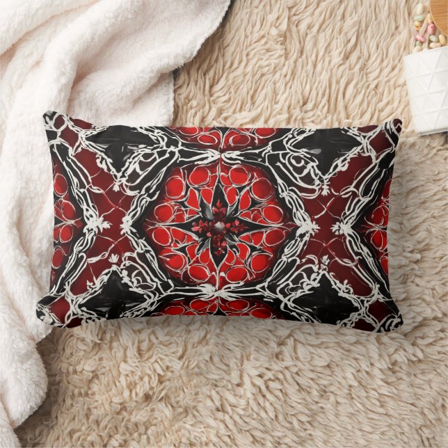Coussin Rectangle Symbole élégant italien noir rouge attractée (Couverture)