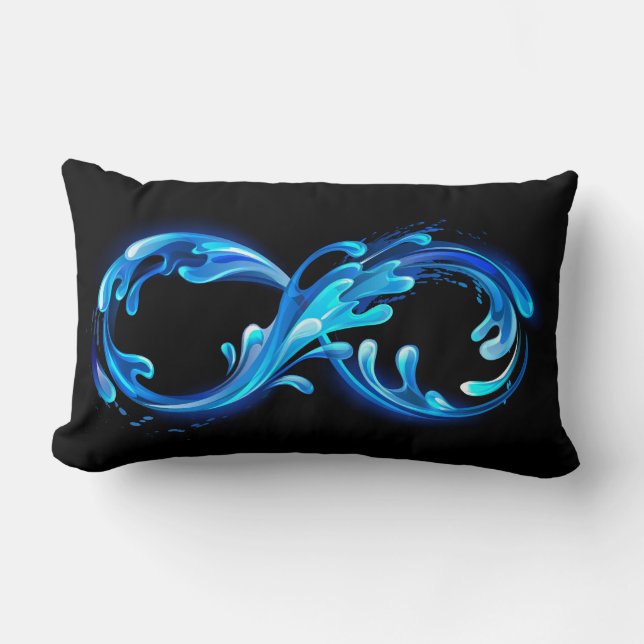 Coussin Rectangle Symbole Infini d'Eau Claire et Froide (Recto)