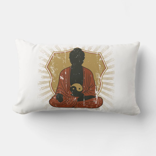 Coussin Rectangle Symbole méditant de Bouddha OM (Recto)