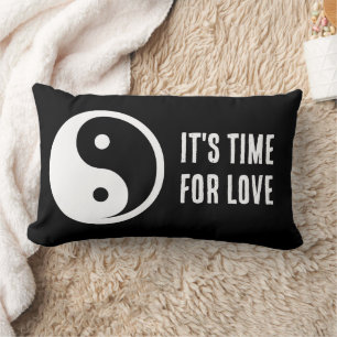 Coussin Rectangle Symbole Yin Yang - tatouage solide design 2