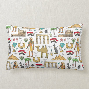 Coussin Rectangle Symboles de couleur de motif de l'Egypte