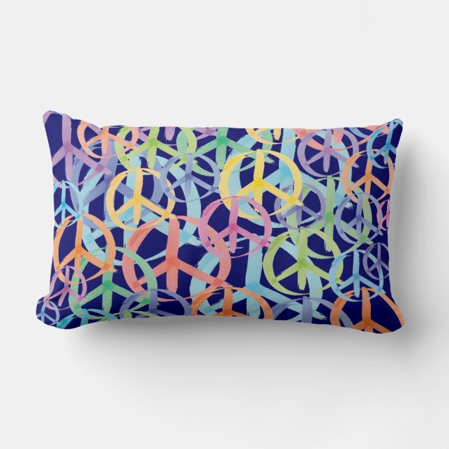 Coussin Rectangle Symboles de paix (Recto)