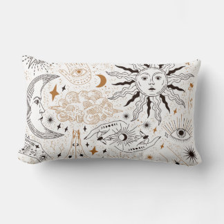 Coussin Rectangle Symboles d'élément magique céleste sans joint Moti