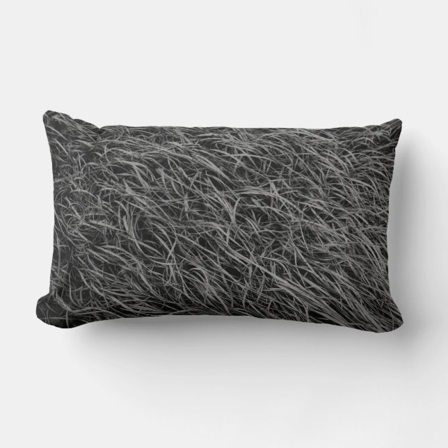Coussin Rectangle Tableau abstrait noir et blanc (Recto)
